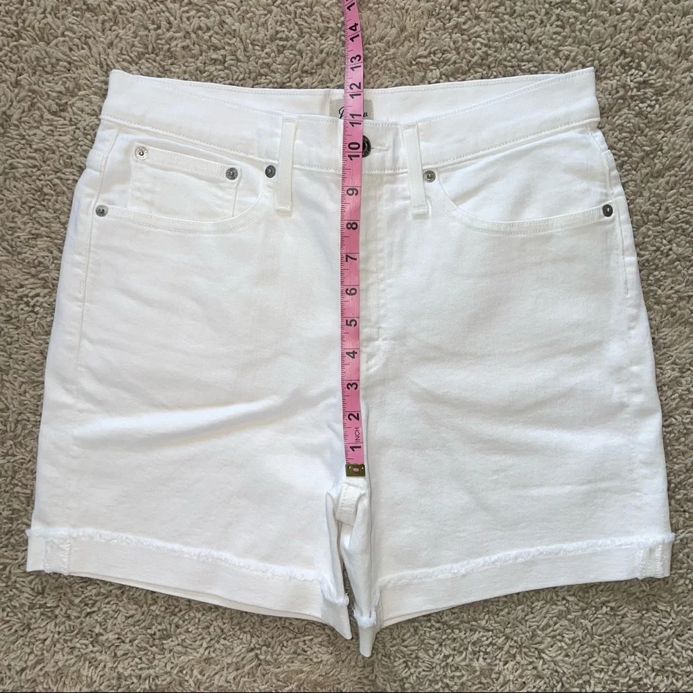 J Crew Long Denim Short in White Jean Size 29